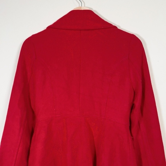 Anthropologie Tulle Red Toggle Button Coat - Picture 9 of 14